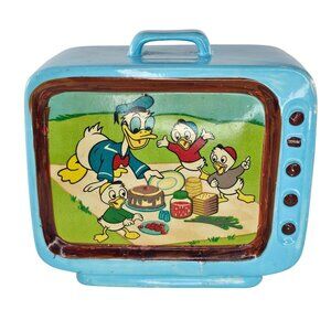 Vintage Disney Ceramic TV Bank Donald Duck & Nephews Dan Brechner 1960s Retro